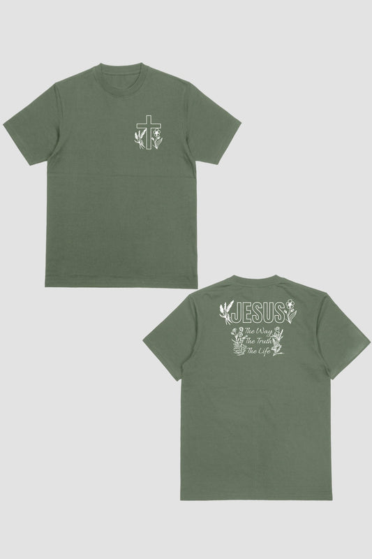 JESUS IS THE WAY FLORAL T-SHIRT