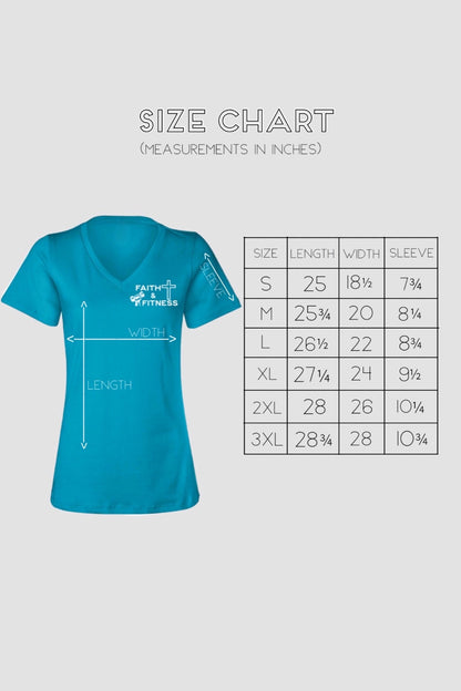 FAITH & FITNESS WOMEN'S V-NECK T-SHIRT