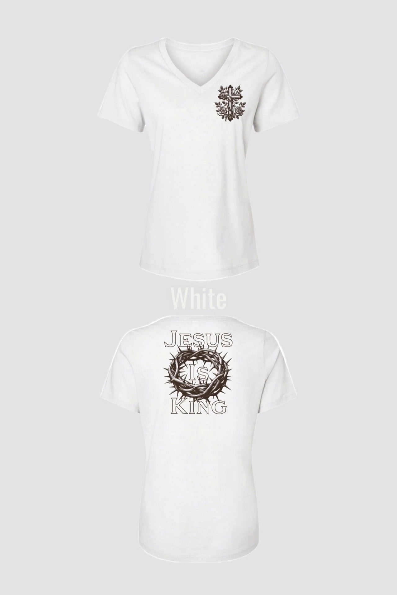 JESUS IS KING WOMEN'S V-NECK T-SHIRT