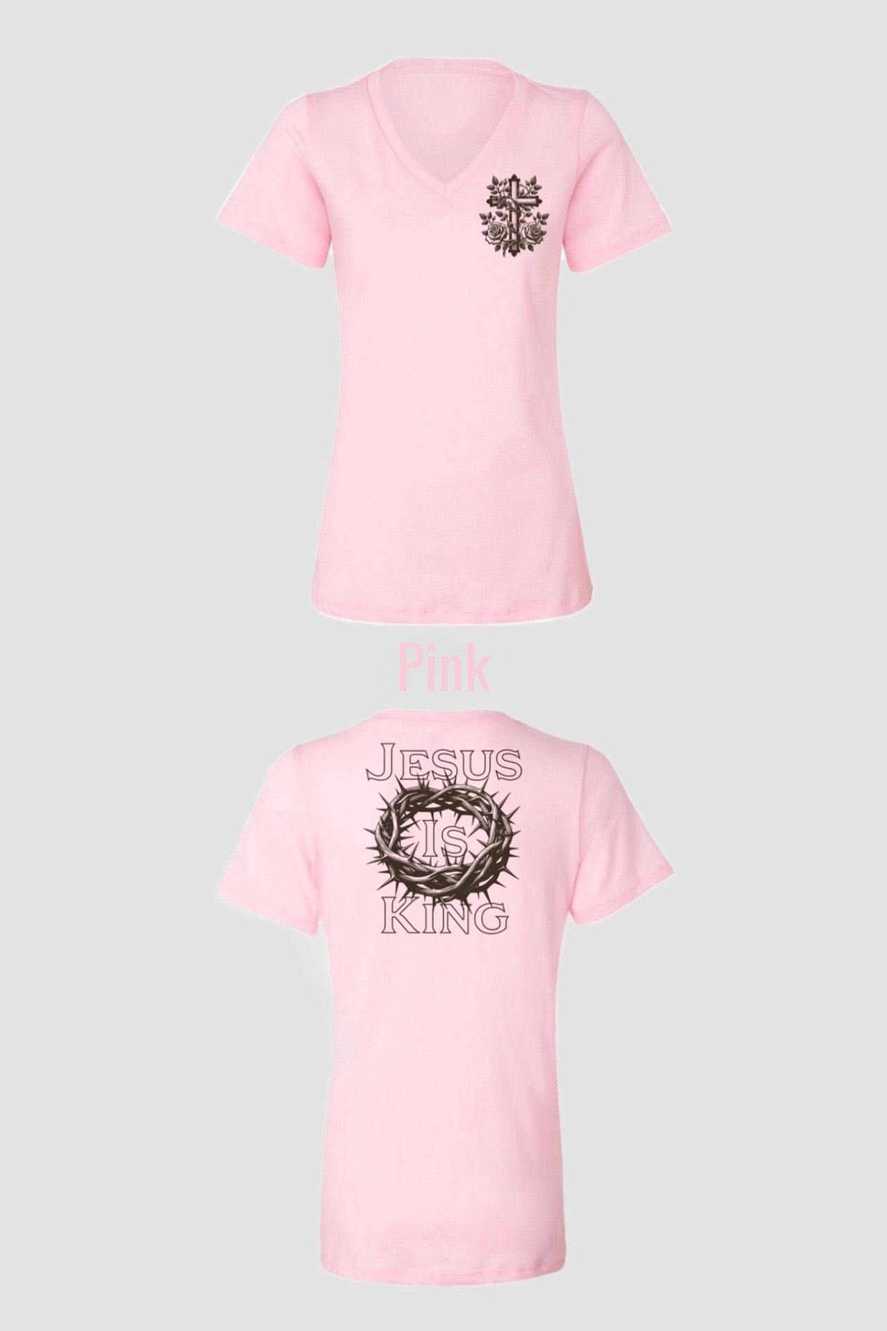 JESUS IS KING WOMEN'S V-NECK T-SHIRT