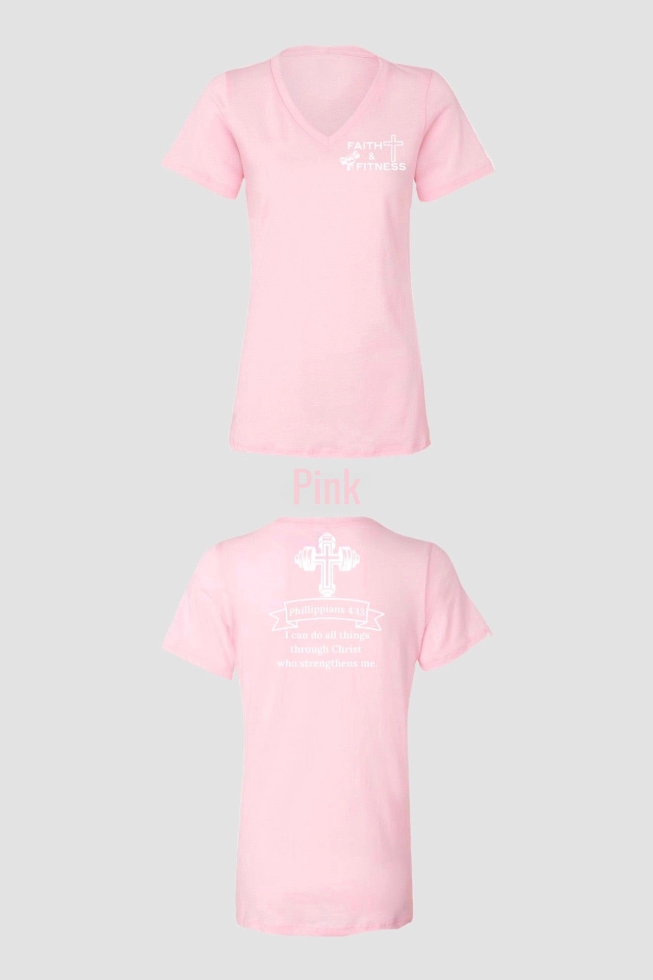 FAITH & FITNESS WOMEN'S V-NECK T-SHIRT