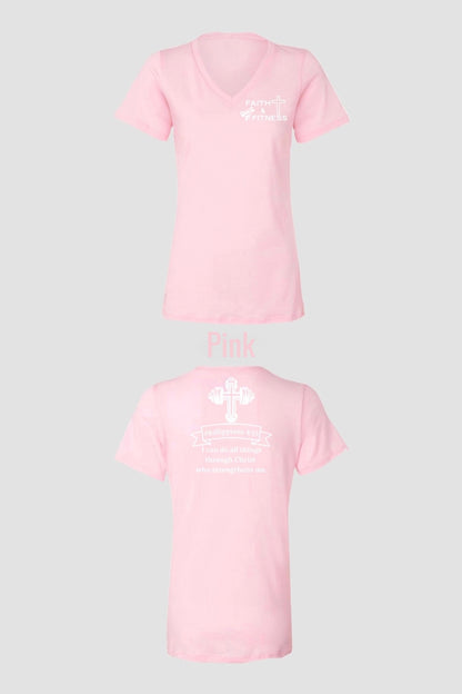 FAITH & FITNESS WOMEN'S V-NECK T-SHIRT