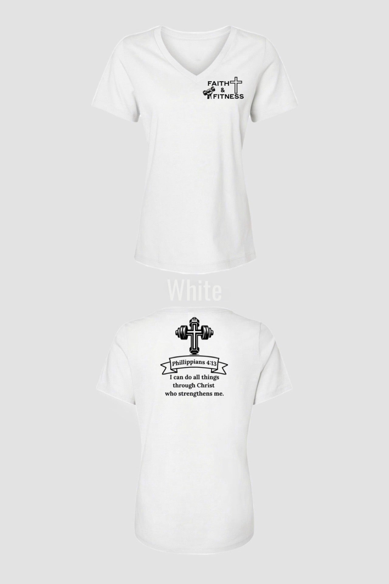 FAITH & FITNESS WOMEN'S V-NECK T-SHIRT